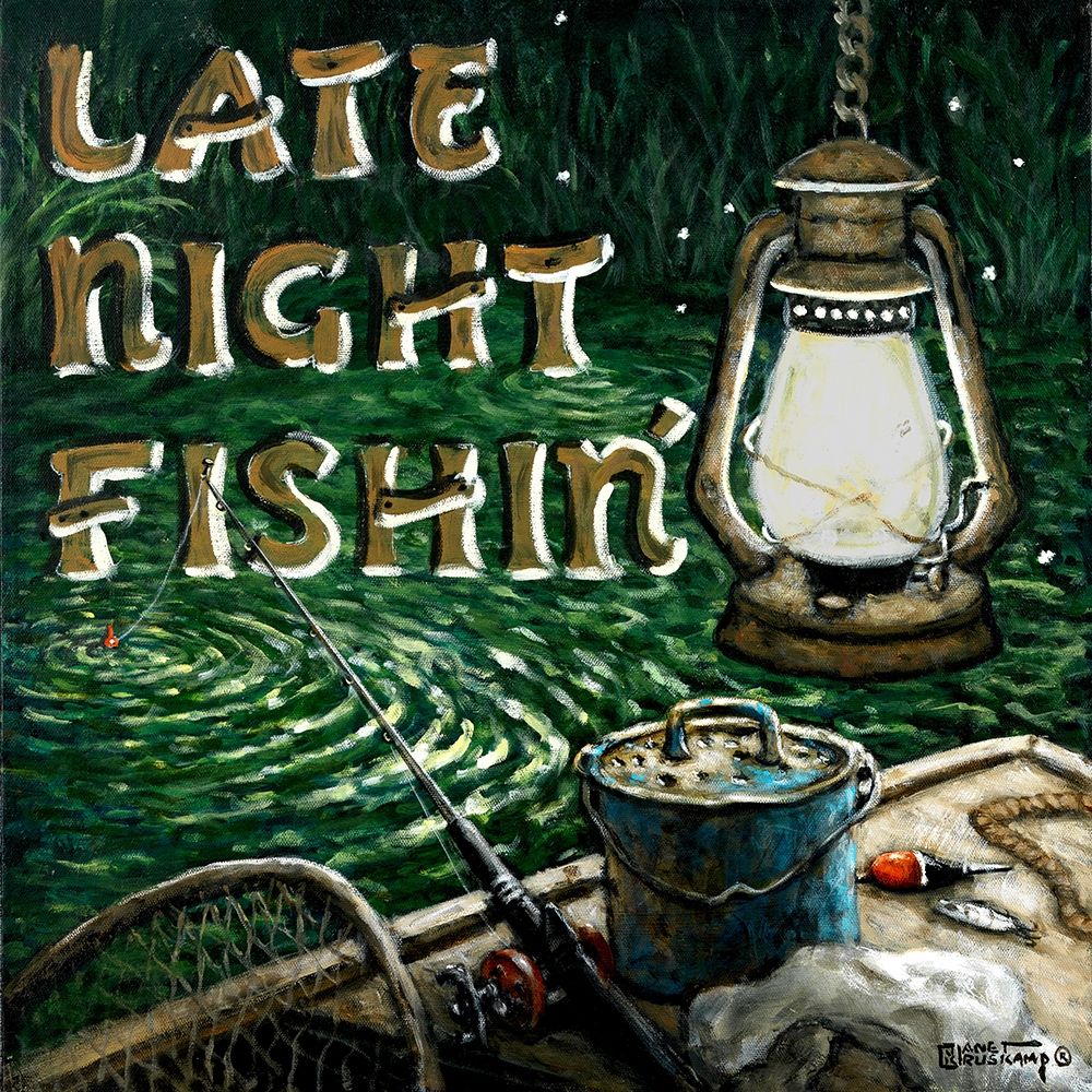Late Night Fishing art print by Janet Kruskamp for $57.95 CAD