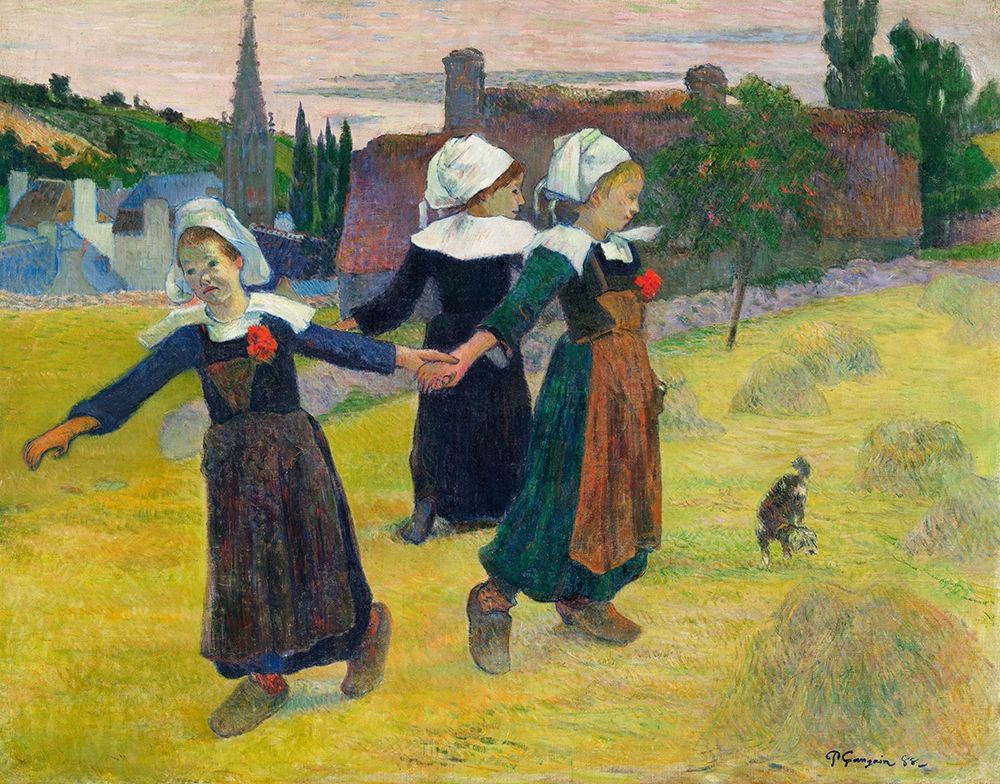Breton Girls Dancing, Pont-Aven art print by Paul Gauguin for $57.95 CAD
