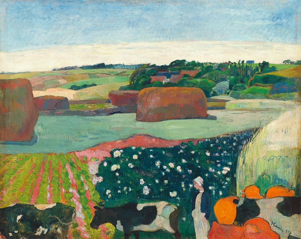 Haystacks in Brittany art print by Paul Gauguin for $57.95 CAD