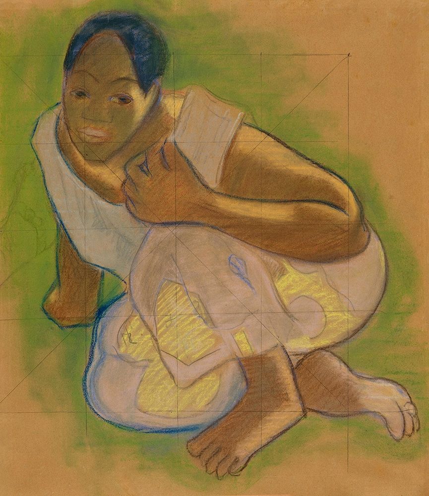 Crouching Tahitian Woman art print by Paul Gauguin for $57.95 CAD