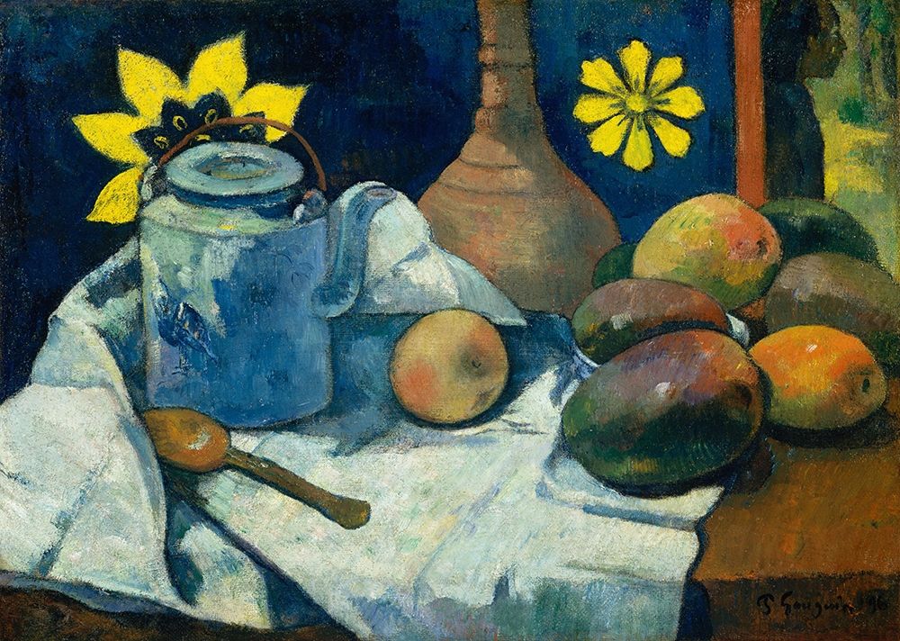 Still Life with Teapot and Fruit art print by Paul Gauguin for $57.95 CAD