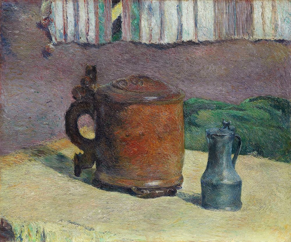 Still Life: Wood Tankard and Metal Pitcher art print by Paul Gauguin for $57.95 CAD
