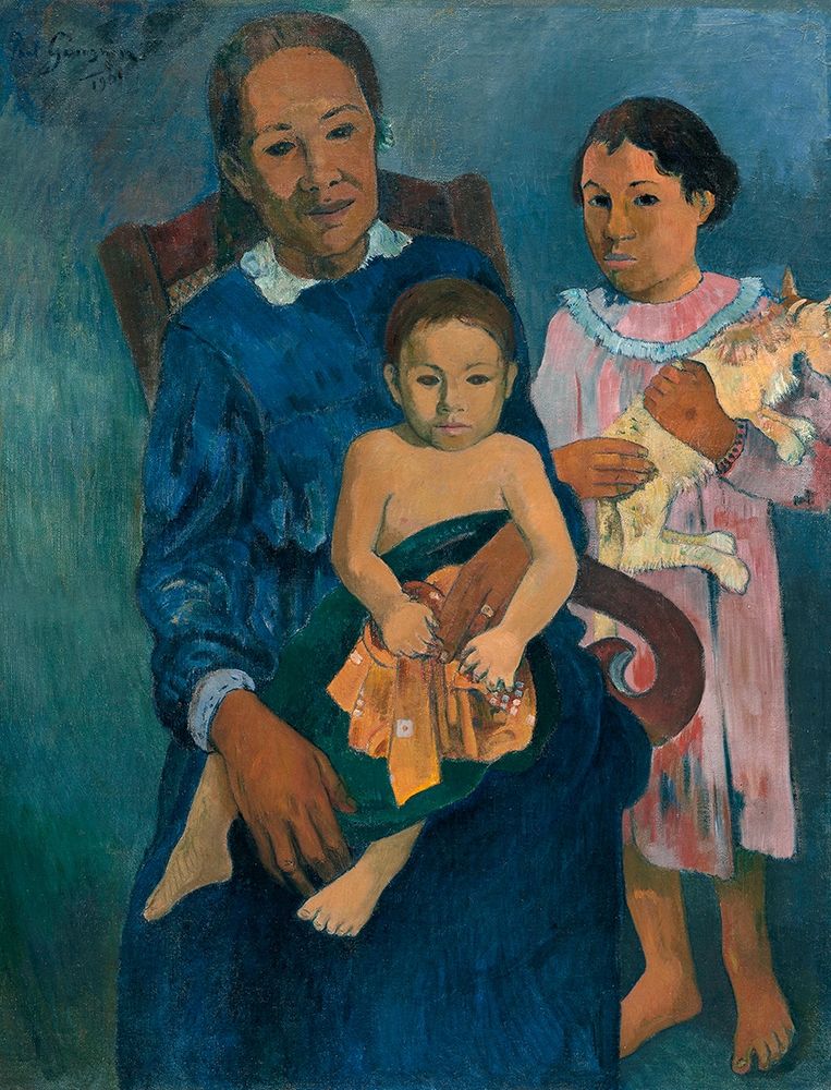Polynesian Woman with Children art print by Paul Gauguin for $57.95 CAD