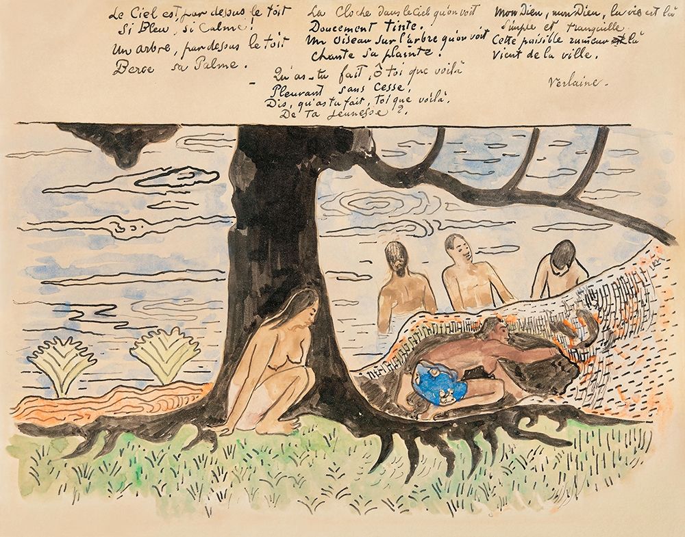 Tahitians Fishing art print by Paul Gauguin for $57.95 CAD