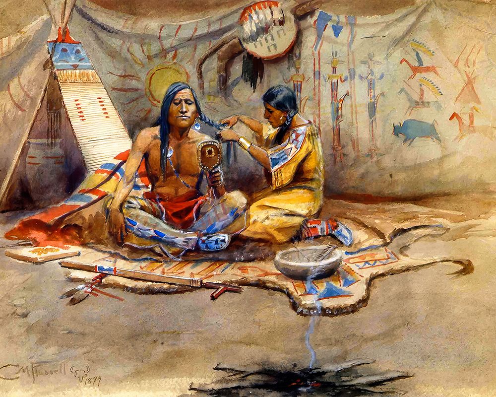 Indian Beauty Parlor art print by Charles Marion Russell for $57.95 CAD