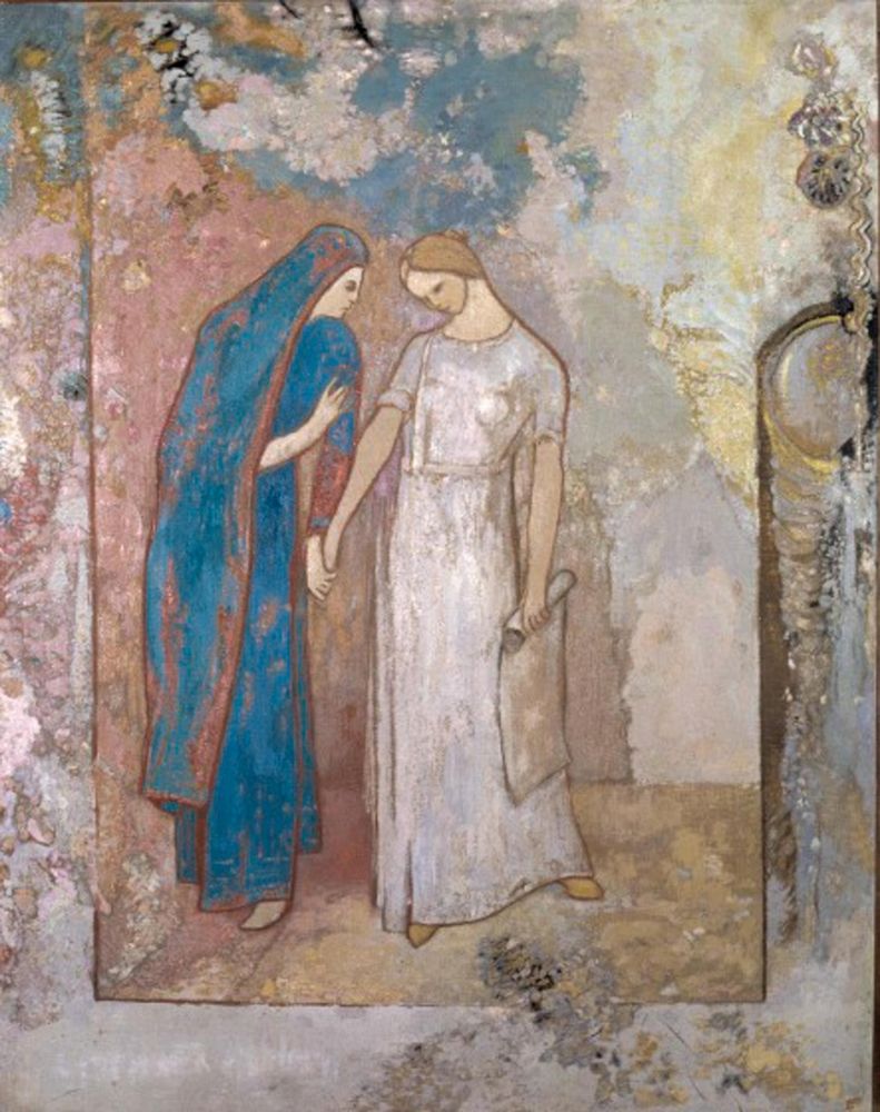 Initiation to Study, Two Young Ladies art print by Odilon Redon for $57.95 CAD