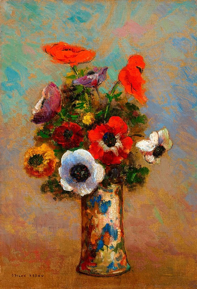 Les Anemones,Still Life with Anemones art print by Odilon Redon for $57.95 CAD