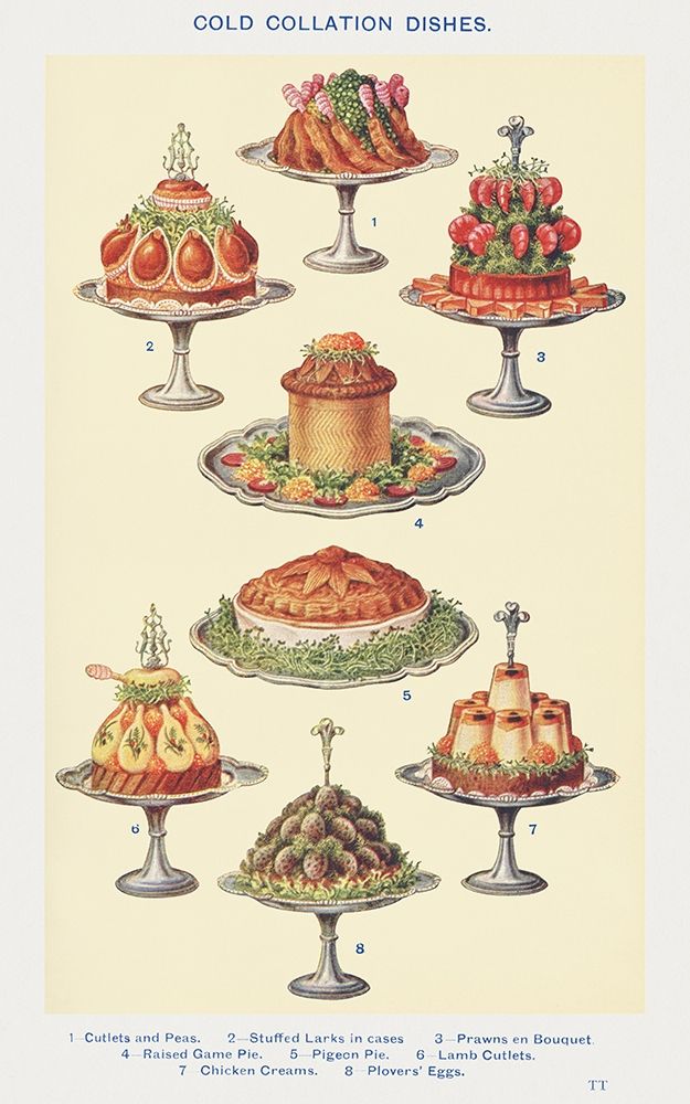 Cold Collation Dishes art print by Mrs. Beetons Book of Household Management for $57.95 CAD