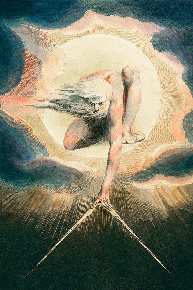 Ancient of Days Setting a Compass to the Earth art print by William Blake for $57.95 CAD
