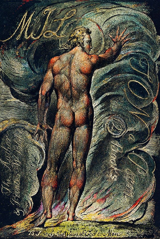 Frontispiece illustration from Milton art print by William Blake for $57.95 CAD