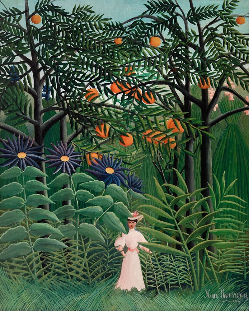 Woman Walking in an Exotic Forest art print by Henri Rousseau for $57.95 CAD
