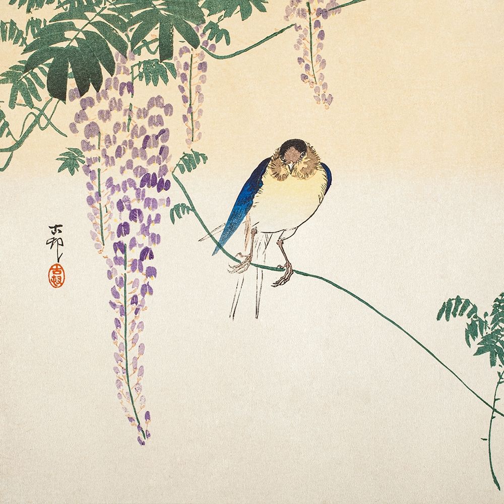 Wisteria and Swallow art print by Ohara Koson for $57.95 CAD