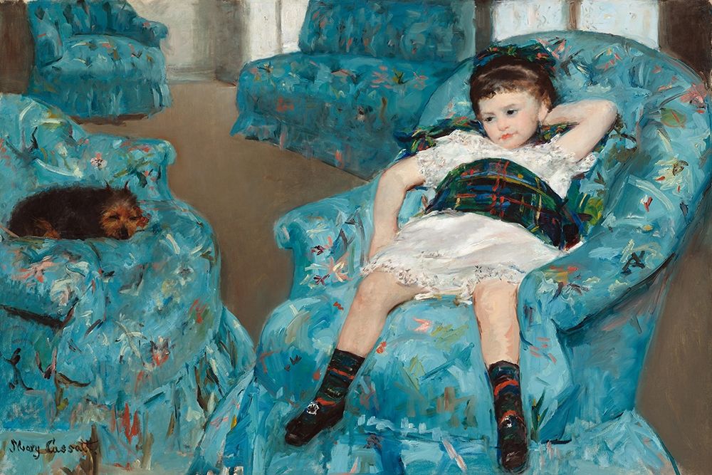 Little Girl in a Blue Armchair art print by Mary Cassatt for $57.95 CAD