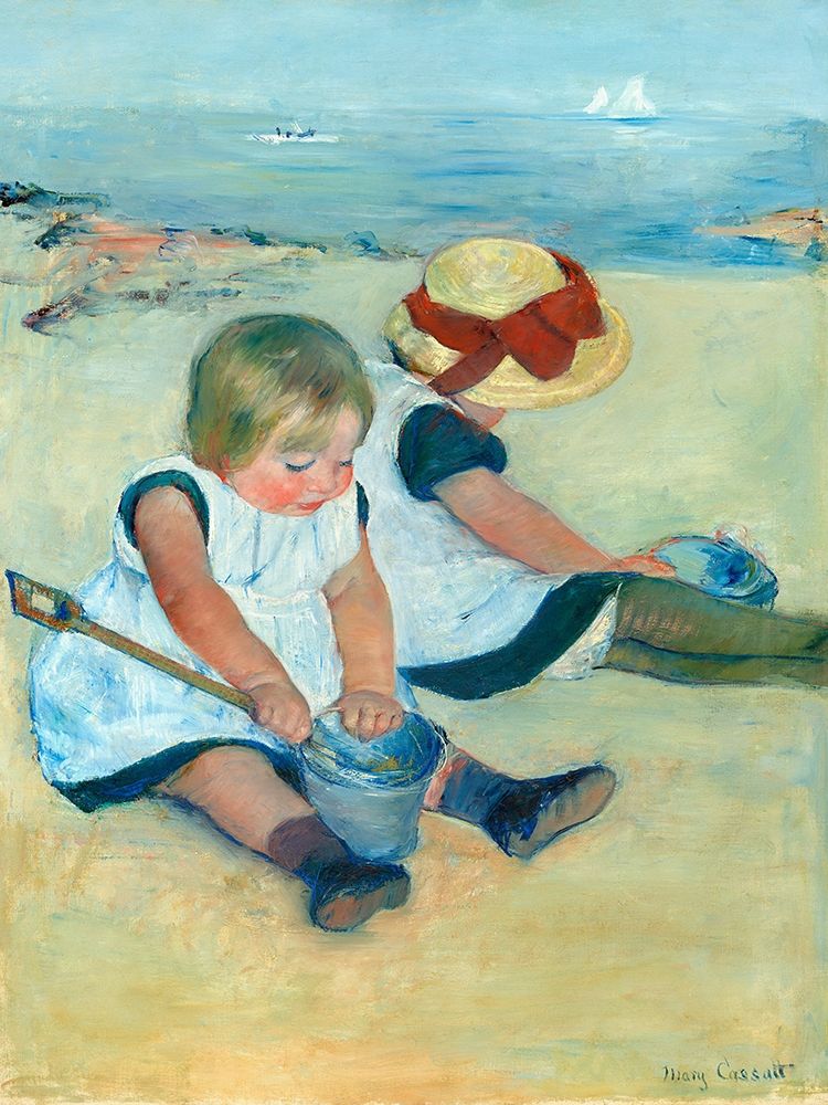 Children Playing on the Beach art print by Mary Cassatt for $57.95 CAD