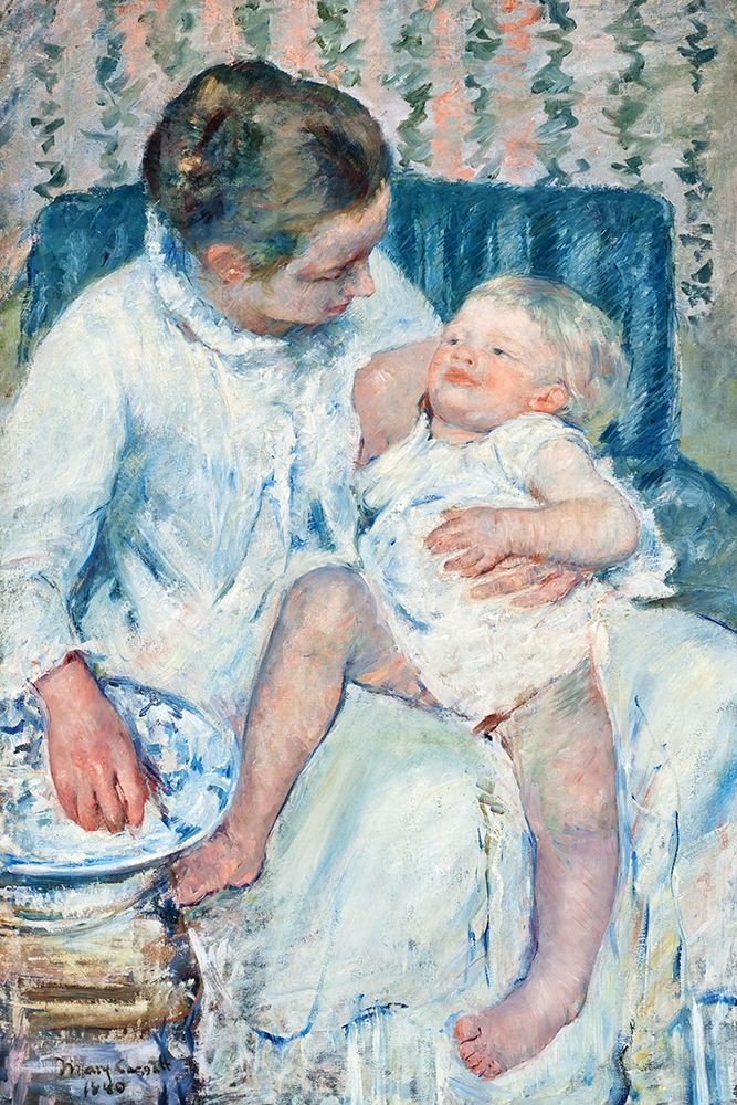 Mother About to Wash Her Sleepy Child art print by Mary Cassatt for $57.95 CAD
