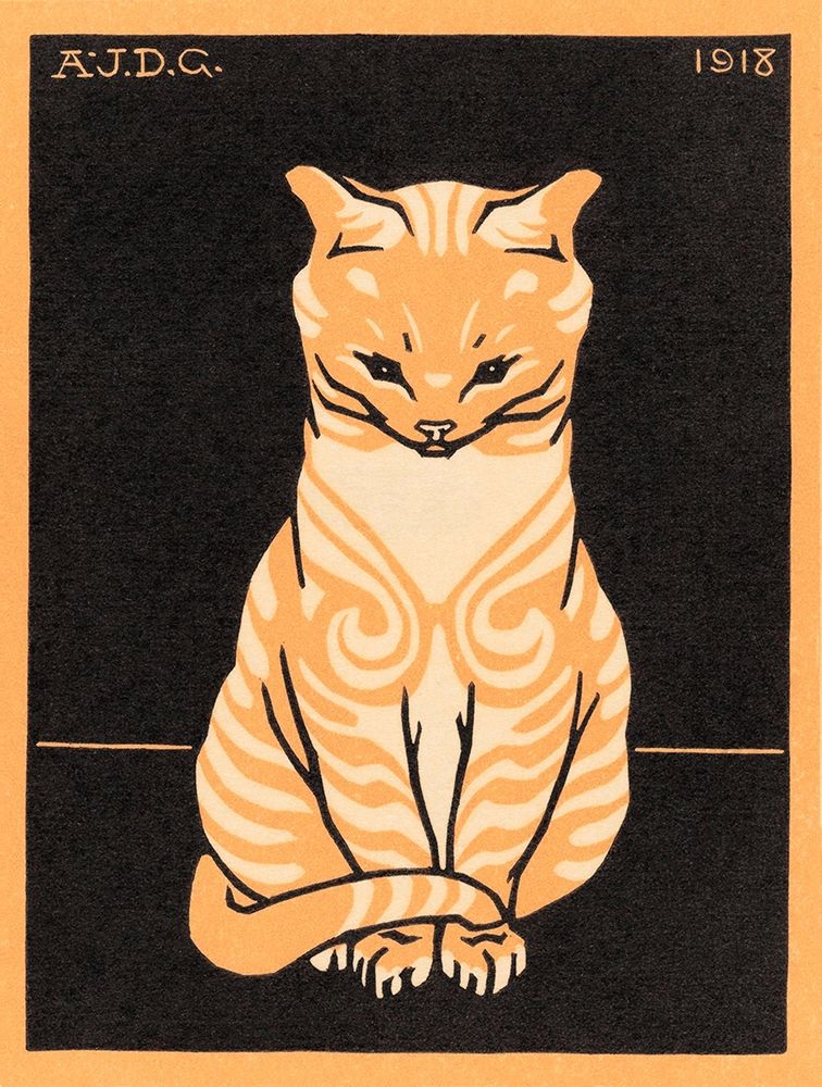 Sitting Cat art print by Julie De Graag for $57.95 CAD