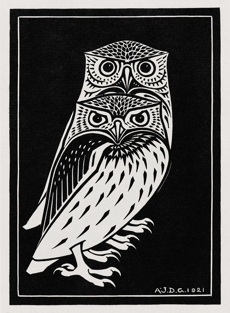 Two owls art print by Julie De Graag for $57.95 CAD