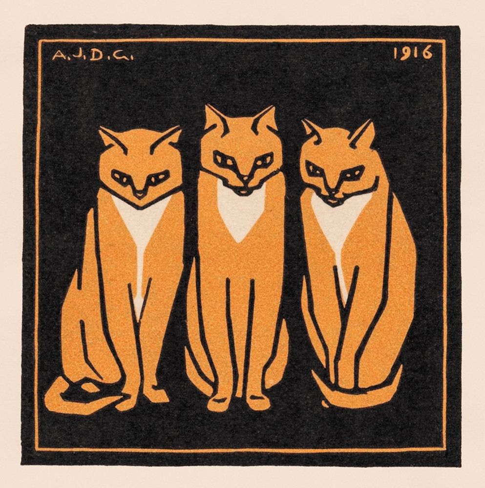 Three cats art print by Julie De Graag for $57.95 CAD