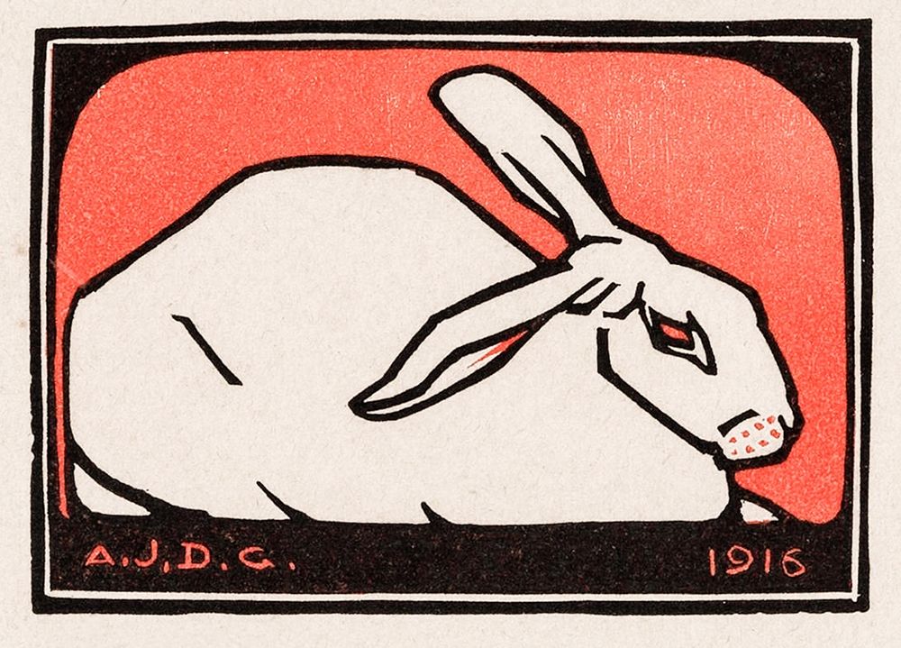 Lying rabbit art print by Julie De Graag for $57.95 CAD