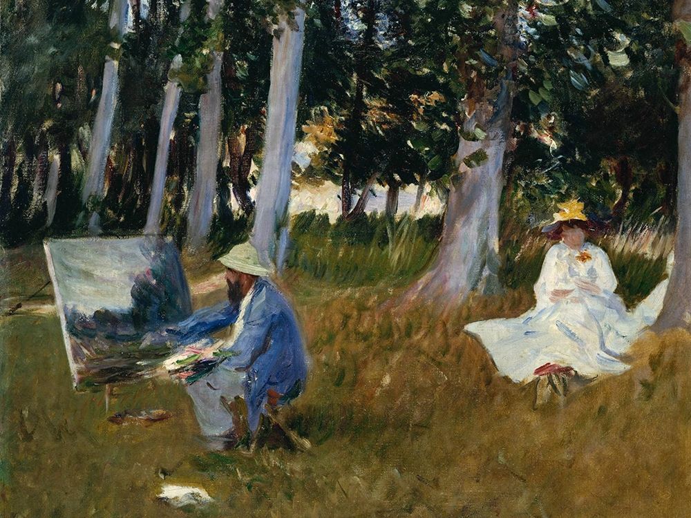 Claude MonetÂ Painting by the Edge of a Wood art print by John Singer Sargent for $57.95 CAD