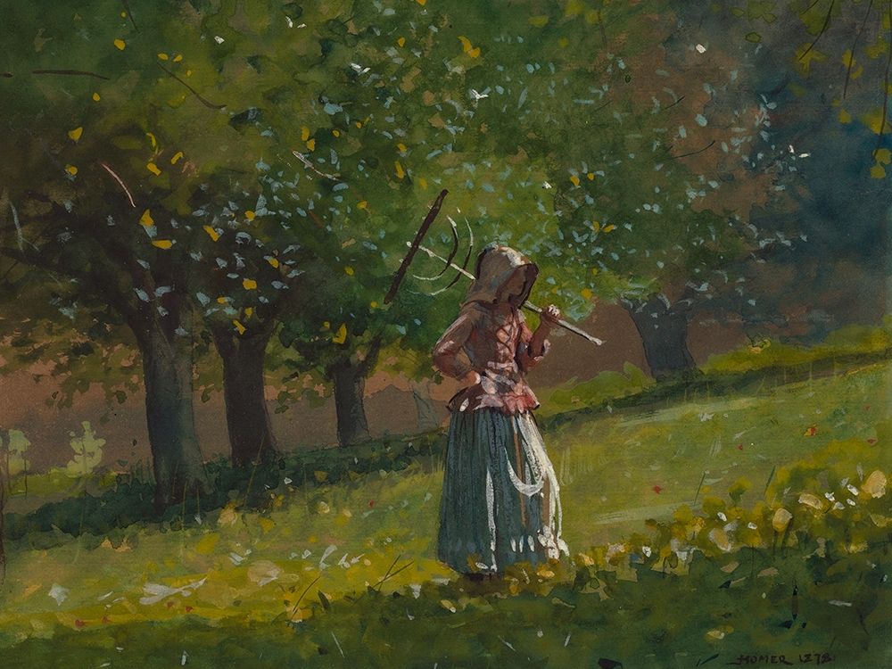 Girl with Hay Rake art print by Winslow Homer for $57.95 CAD