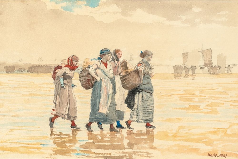 Four Fishwives on the Beach art print by Winslow Homer for $57.95 CAD