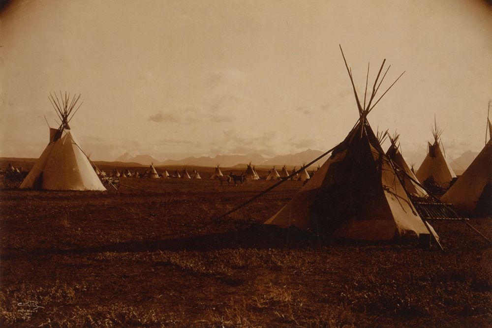 Piegan encampment, ca. 1900 art print by Edward Curtis for $57.95 CAD