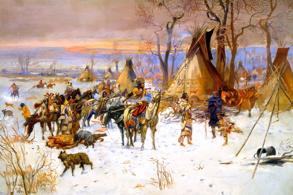 Indian Hunters Return art print by Charles Marion Russell for $57.95 CAD
