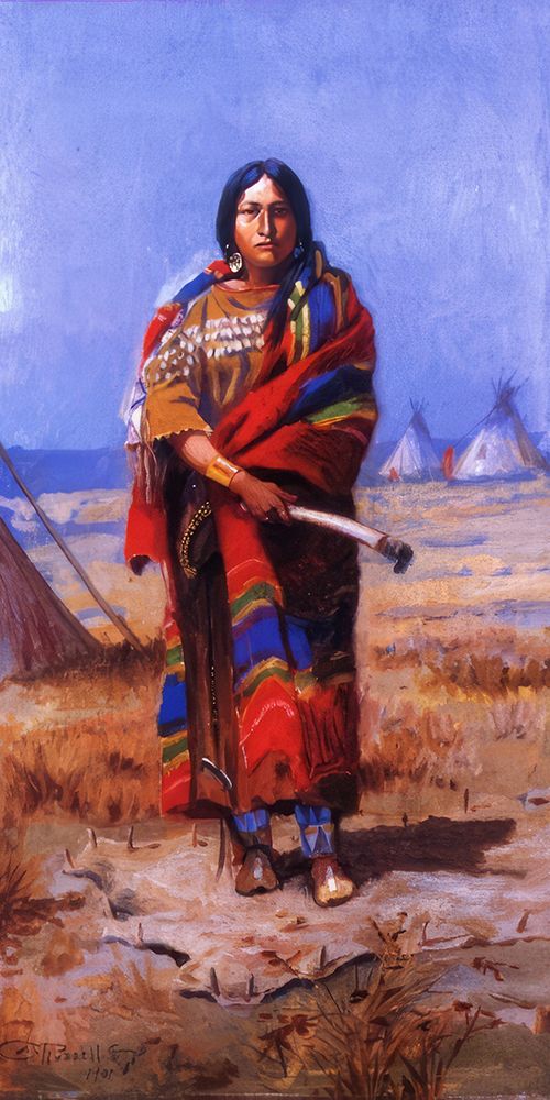 Indian Squaw art print by Charles Marion Russell for $57.95 CAD