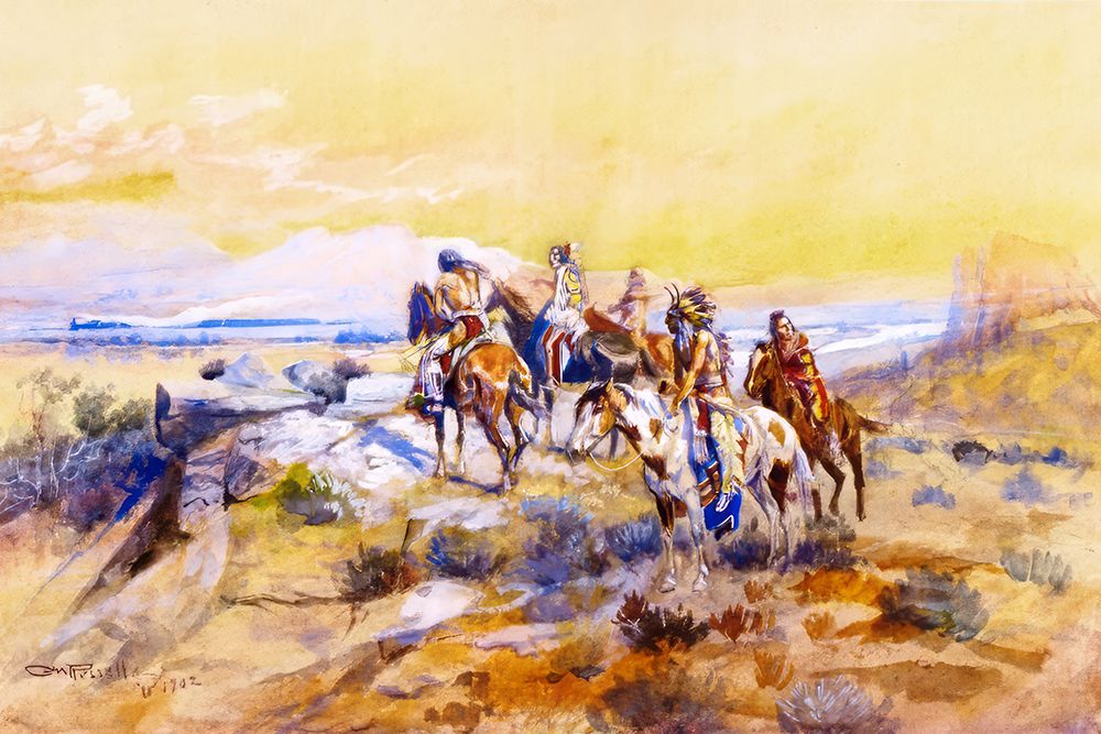 Watching the Iron Horse art print by Charles Marion Russell for $57.95 CAD