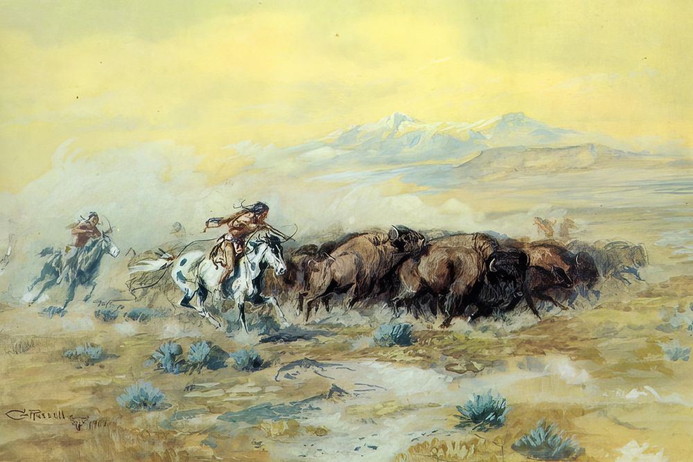 The Buffalo Hunt art print by Charles Marion Russell for $57.95 CAD
