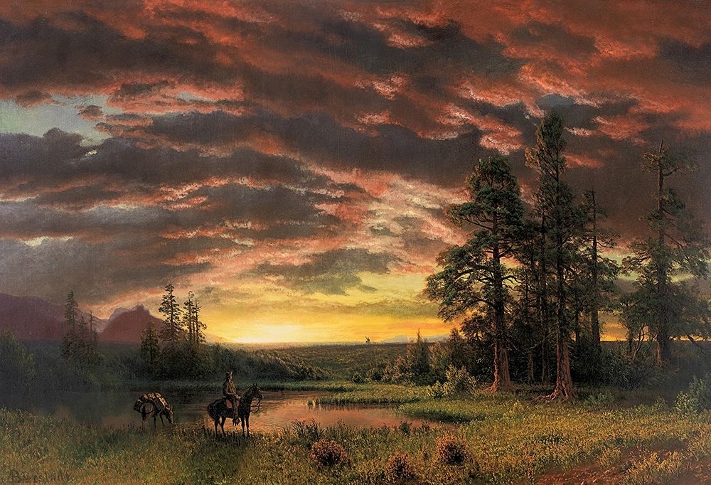 Evening on the Prairie art print by Albert Bierstadt for $57.95 CAD