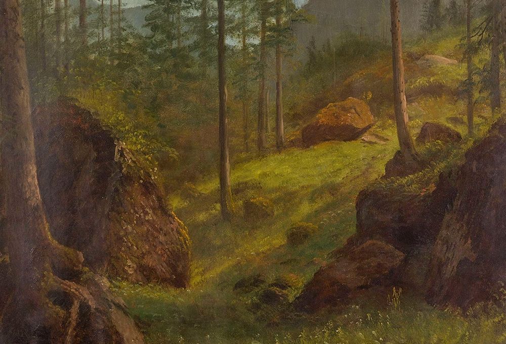 Wooded hillside art print by Albert Bierstadt for $57.95 CAD