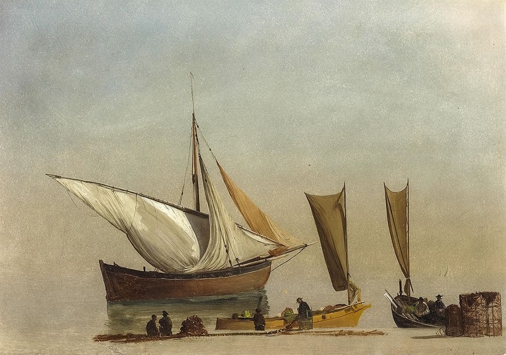Fishing Boats art print by Albert Bierstadt for $57.95 CAD