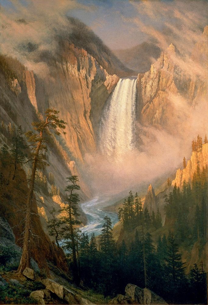 Yellowstone Falls art print by Albert Bierstadt for $57.95 CAD