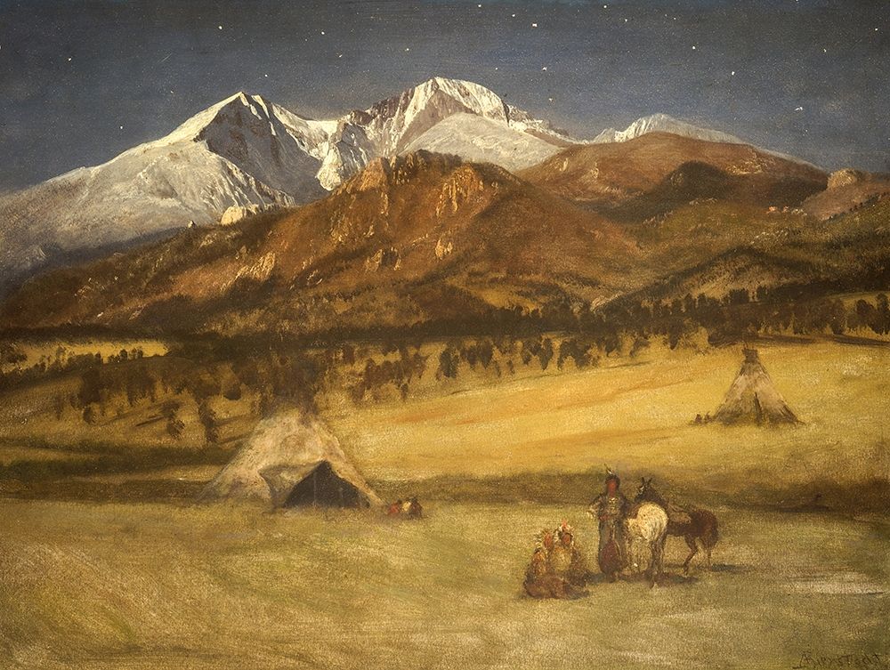 Indian Encampment - Evening art print by Albert Bierstadt for $57.95 CAD