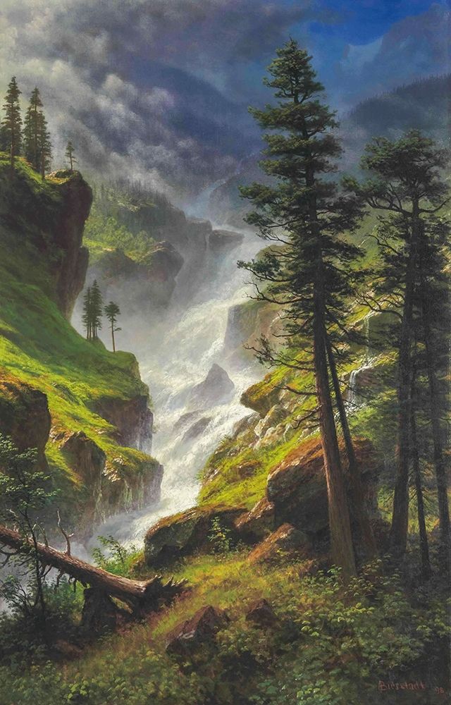 Rocky Mountain Waterfall art print by Albert Bierstadt for $57.95 CAD