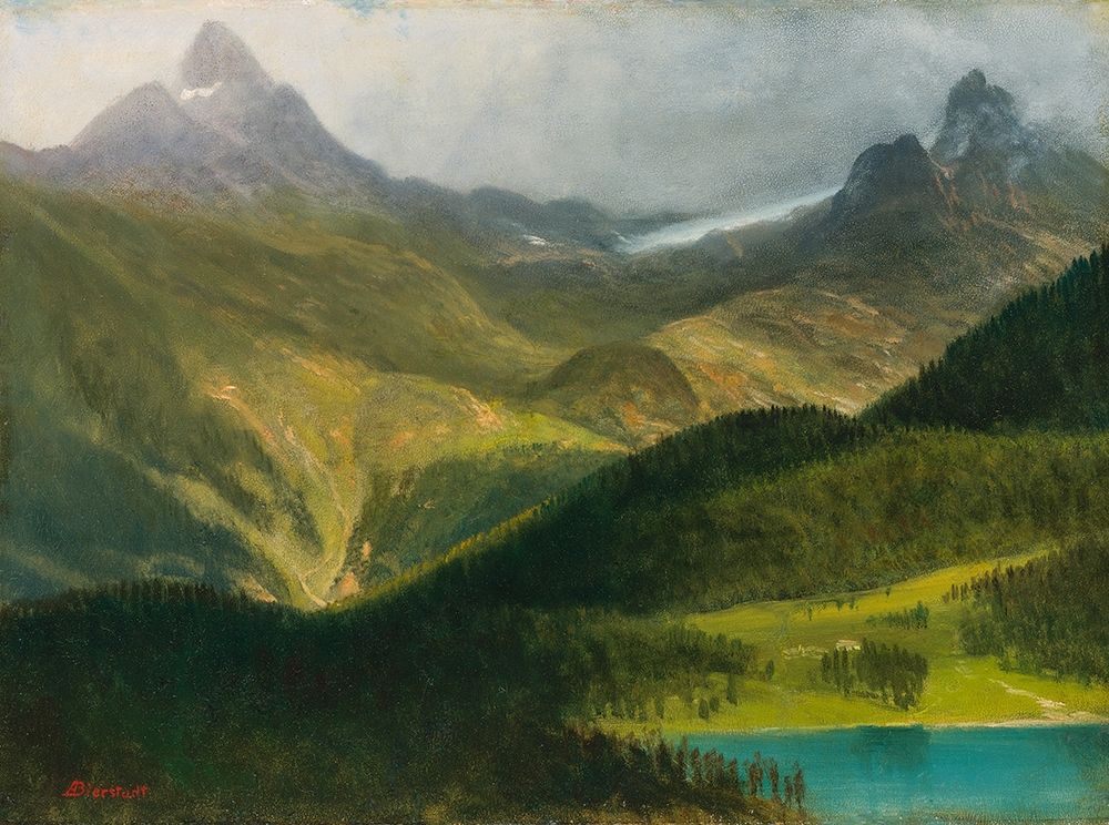 Mountain landscape art print by Albert Bierstadt for $57.95 CAD