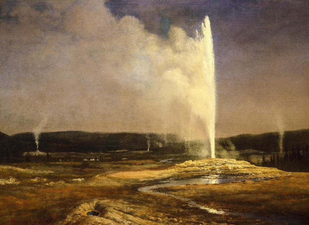 Geysers in Yellowstone art print by Albert Bierstadt for $57.95 CAD
