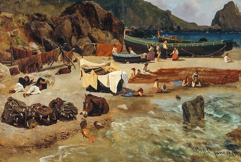 Fishing Boats at Capri art print by Albert Bierstadt for $57.95 CAD