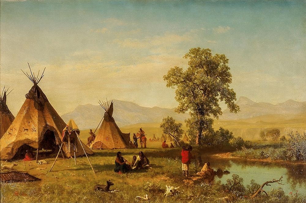 Sioux Village near Fort Laramie art print by Albert Bierstadt for $57.95 CAD