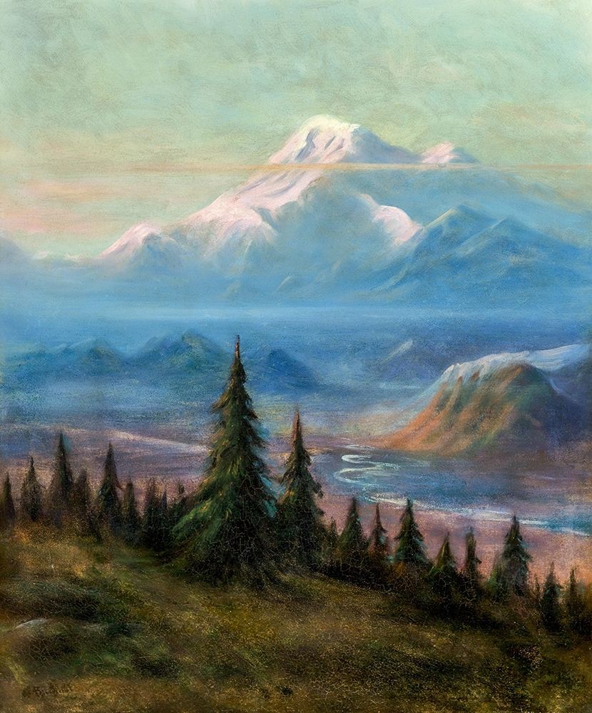 Puyallup River Valley and Mount Rainier art print by Albert Bierstadt for $57.95 CAD