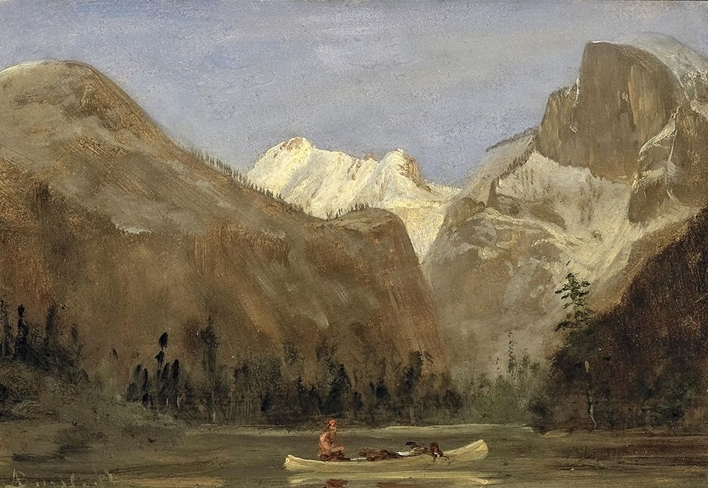 Boating through Yosemite Valley with Half Dome in the Distance art print by Albert Bierstadt for $57.95 CAD