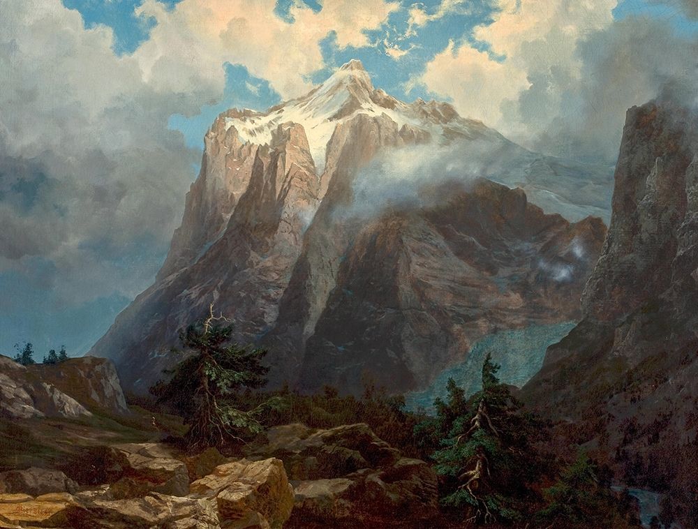 Mount Brewer from Kings River Canyon, California art print by Albert Bierstadt for $57.95 CAD