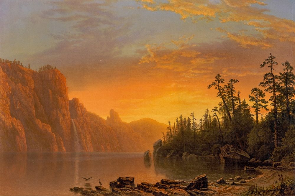 Sunset California scenery art print by Albert Bierstadt for $57.95 CAD