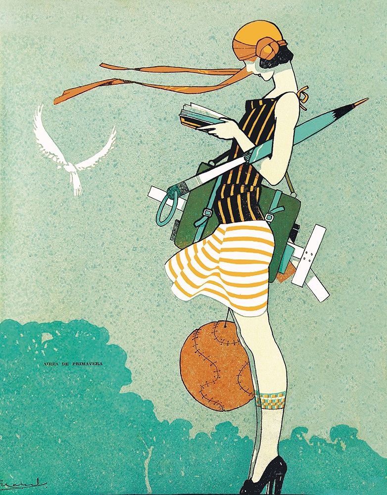 Mexican Magazine Cover 1920 Aires de primavera art print by Ernesto Garcia Cabral for $57.95 CAD