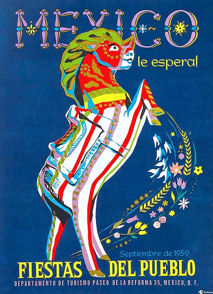 Le Espera Fiestas del Pueblo 1959 art print by Vintage Mexico Travel Poster for $57.95 CAD