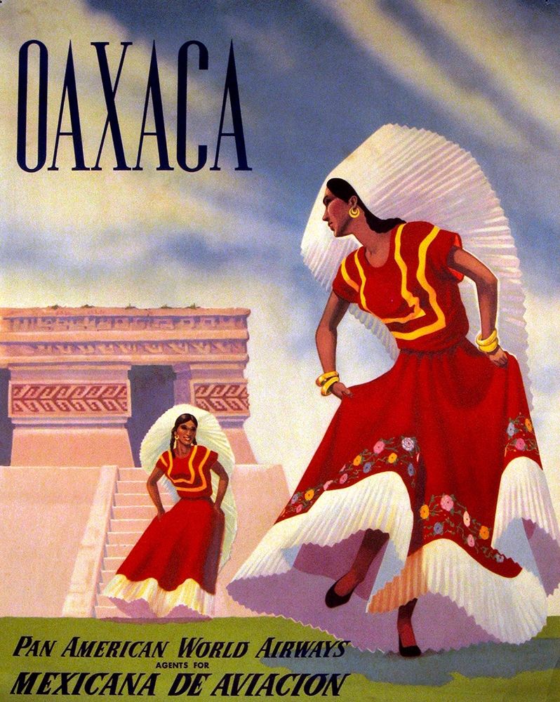 Oaxaca, Mexico, Pan American art print by Vintage Mexico Travel Poster for $57.95 CAD