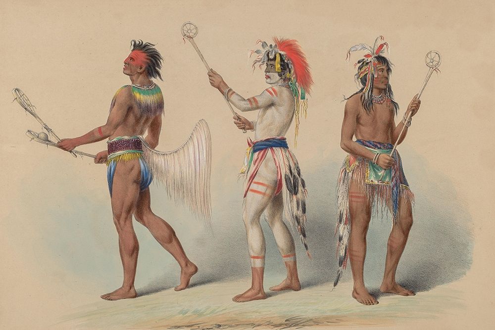 Ball Players, 1844 art print by George Catlin for $57.95 CAD