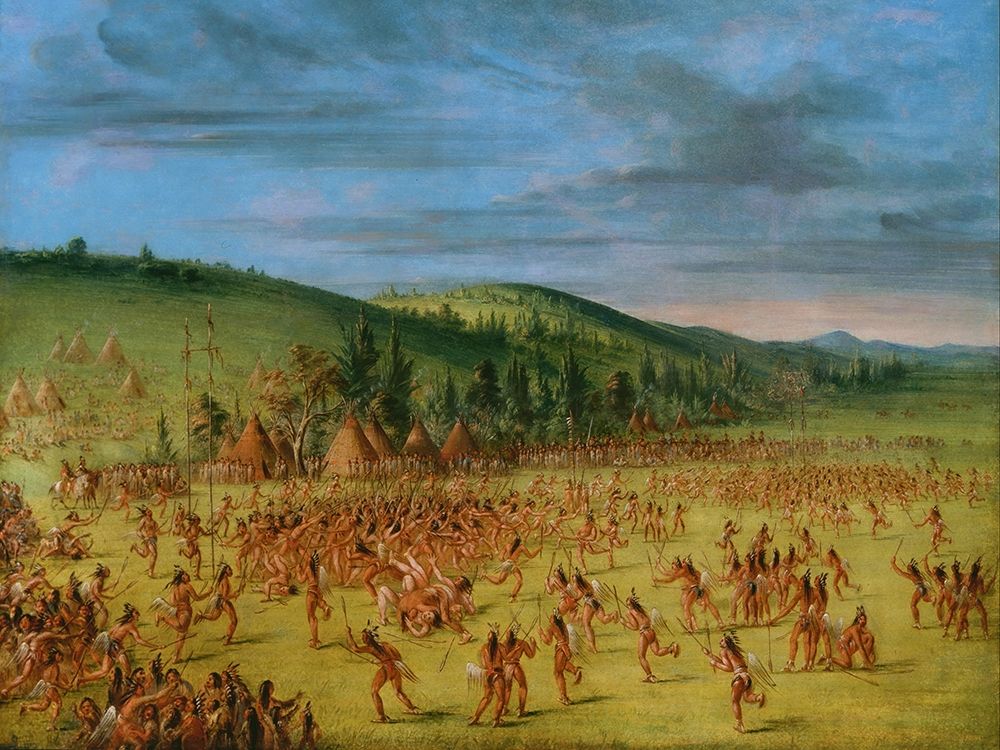 Ball play of the Choctaw Ball Up art print by George Catlin for $57.95 CAD